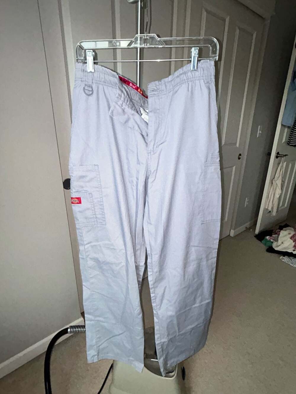 Dickies EDS Signature Men's Zip Fly Cargo Scrub Pants Size Medium Grey